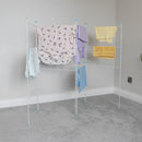 JVL Indoor/Outdoor Four Panel Folding Clothes Airer Laundry Dryer, 8M