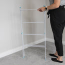 JVL Indoor/Outdoor Four Panel Folding Clothes Airer Laundry Dryer, 8M