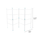 JVL Indoor/Outdoor Four Panel Folding Clothes Airer Laundry Dryer, 8M