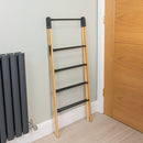 JVL Bamboo Extendable 4 Tier Laundry Clothes Airer Ladder, 6M