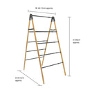 JVL Bamboo Extendable 4 Tier Laundry Clothes Airer Ladder, 6M