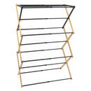 JVL Bamboo Extendable 3 Tier Concertina Laundry Clothes Airer, 8M