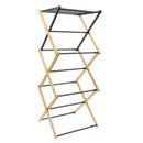 JVL Bamboo Extendable 3 Tier Concertina Laundry Clothes Airer, 8M