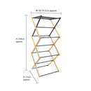 JVL Bamboo Extendable 3 Tier Concertina Laundry Clothes Airer, 8M