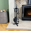 JVL Cotswold 4 Piece Fireside Companion Set And Stand