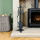 JVL Pennine 4 Piece Fireside Companion Set And Stand