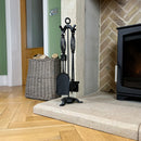 JVL Pennine 4 Piece Fireside Companion Set And Stand