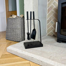 JVL Belmont 3 Piece Fireside Companion Set And Stand