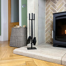 JVL Malham 3 Piece Fireside Companion Set And Stand