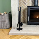 JVL Malham 3 Piece Fireside Companion Set And Stand