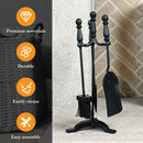 JVL Colchester 3 Piece Fireside Companion Set And Stand