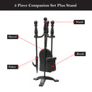 JVL Colchester 3 Piece Fireside Companion Set And Stand