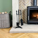 JVL Colchester 3 Piece Fireside Companion Set And Stand