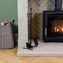 JVL Edale 3 Piece Fireside Companion Set And Stand
