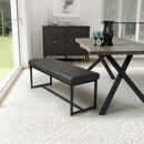 Hudson Modern Industrial Ribbed Brown-Grey Bench