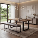 Hudson Modern Industrial Ribbed Brown-Grey Bench