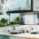 Livingandhome Outdoor 32 LED Lighted Patio Umbrella With Crank Lift System