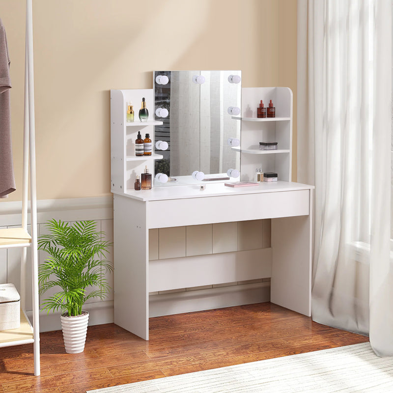 Livingandhome Lighted Dressing Table with Shelves
