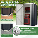 117 X 89 Cm Metal Outdoor Storage Shed For Bike Garbage-Grey