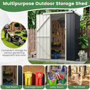 117 X 89 Cm Metal Outdoor Storage Shed For Bike Garbage-Grey