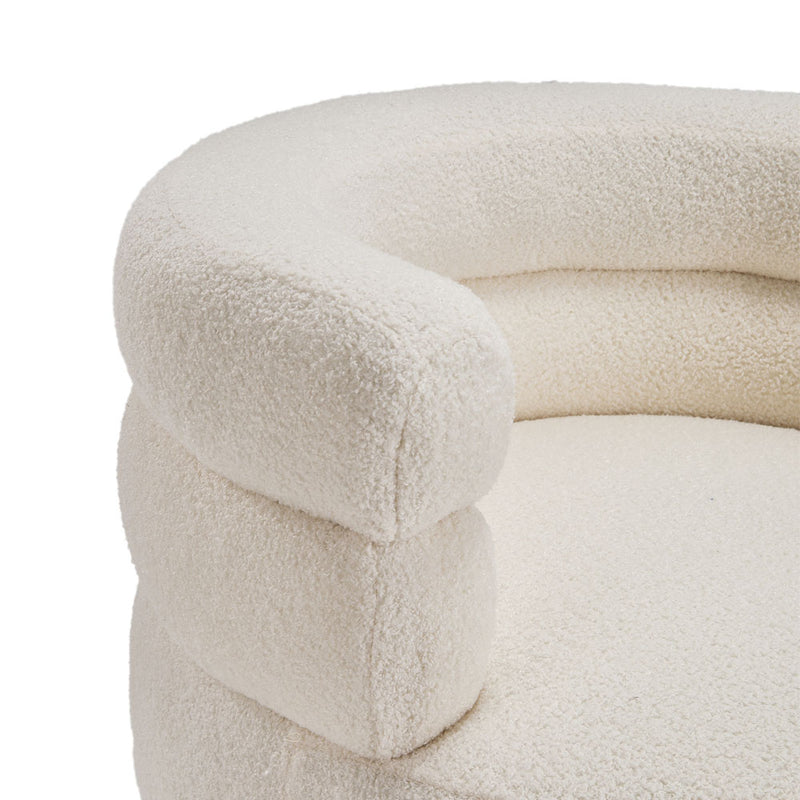 Livingandhome Curved Upholstered Single Sofa Accent Chair