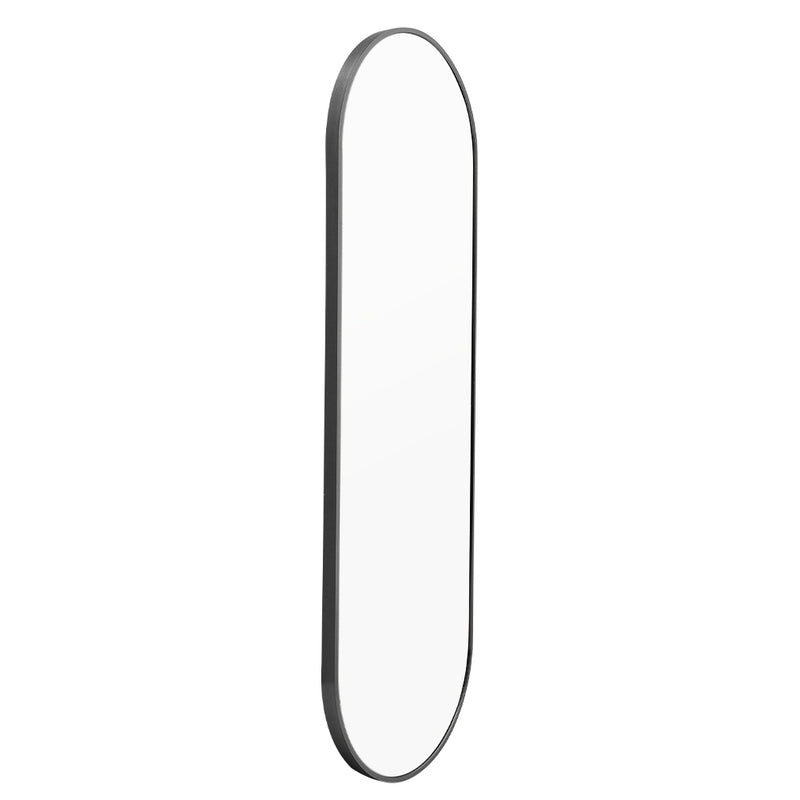 Livingandhome Modern Oval Metal Full Length Wall Mirror Black