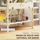 PawHut Wooden Hamster Cage, 2 Tier Hamster Habitat With Storage Shelf