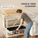 PawHut Wooden Hamster Cage, 2 Tier Hamster Habitat With Storage Shelf