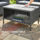 Outsunny 4 Piece Rattan Patio Furniture Set with Removable Cushion Covers