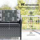Outsunny 4 Piece Rattan Patio Furniture Set with Removable Cushion Covers