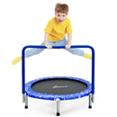 Child's Folding Trampoline with Padded Edge Cover and Full Covered Handle-Blue