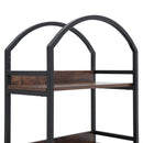 Livingandhome 5-Tier Arched Wooden Bookcase Storage Shelf