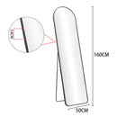 Livingandhome Modern Arched Metal Floor Mirror Black