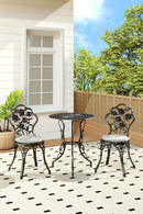 Breeins 3pcs Cast Aluminum Outdoor Bistro Dining Set