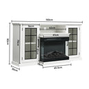 3-Sided Electric Fireplace TV Stand with Glass Door Closed Storage