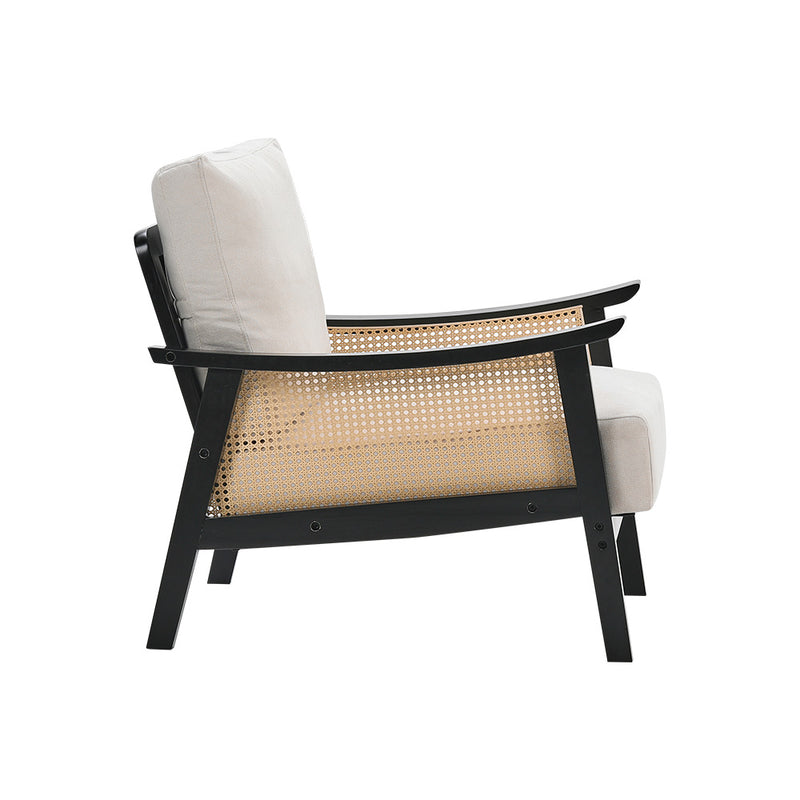 Livingandhome Mid Century Woven Rattan Armchair