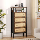 Livingandhome Rattan Storage Cabinet with Four Drawers