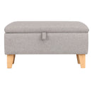 Livingandhome Linen Upholstered Storage Ottoman Footstool