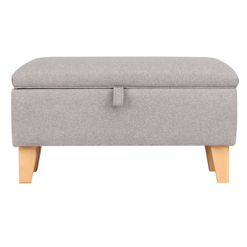 Livingandhome Linen Upholstered Storage Ottoman Footstool