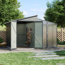 9.7x8.5ft 2-in-1 Metal Garden Storage Shed With Acrylic Greenhouse