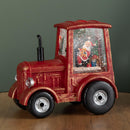 15cm Battery Operated Light up Christmas Tractor Water Spinner with Santa and LEDs