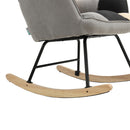 Livingandhome Tufted Linen Upholstered Rocking Chair