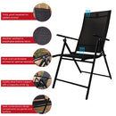 Outdoor Garden Patio Multi Position Reclining Folding Chair in Black