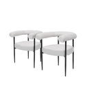 Livingandhome Set of 2 Modern Dining Chairs with Black Metal Legs