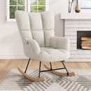 Livingandhome White Sherpa Rocking Chair