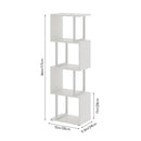 Livingandhome 5-Tier S-shaped Geometric Bookshelf Storage Rack with LED Lights