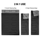 Double Sleeping Bag Extra Large Waterproof with Carrying Bag-Black