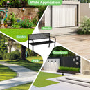 Garden Bench with Patterned Backrest and Curved Armrests