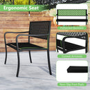 Garden Bench with Patterned Backrest and Curved Armrests