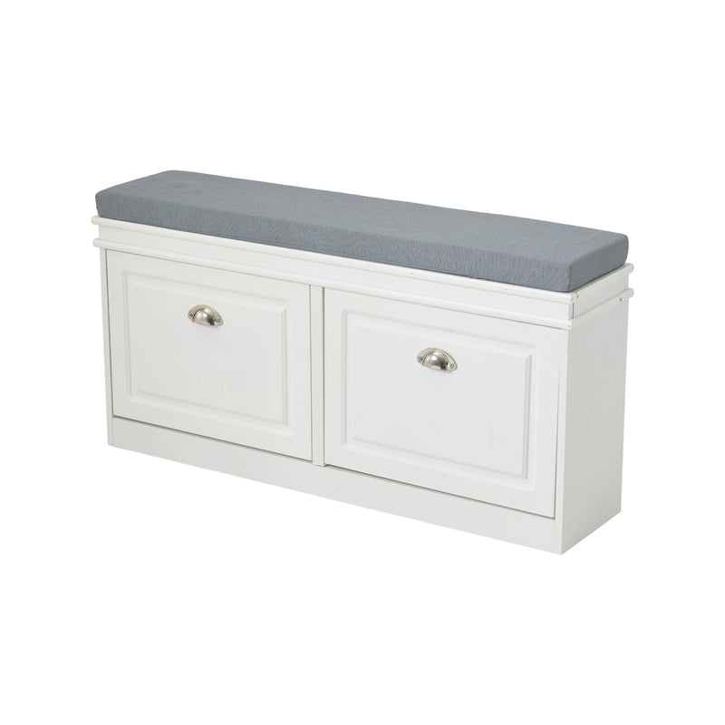 Livingandhome Shoe Storage Bench with Flip-Drawers